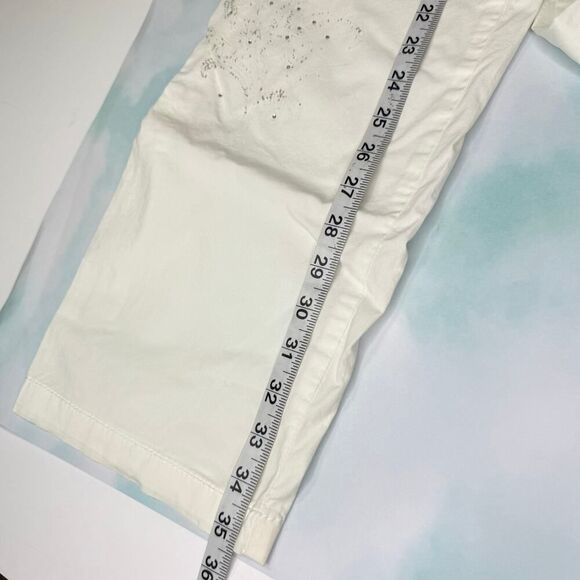 Style & Co. White Cargo Capri Pants (4P) Drawstring Waist Embellished Detail - Picture 7 of 8